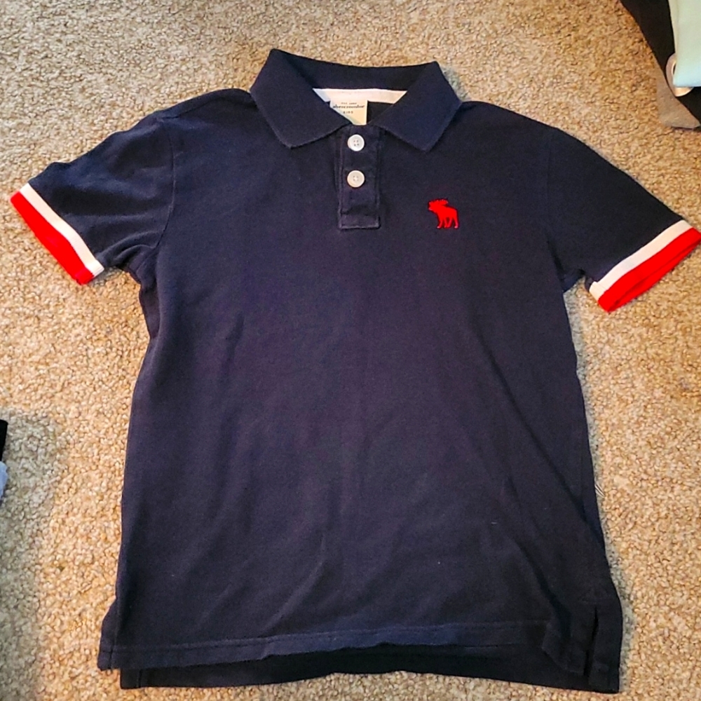 Abercrombie kids polo shirt .red white and blue size 8
